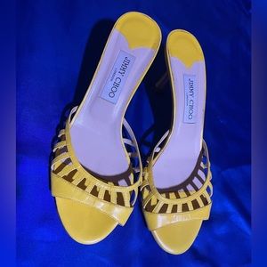 Jimmy Choo Yellow Kitten Heels size 38.5/8.5